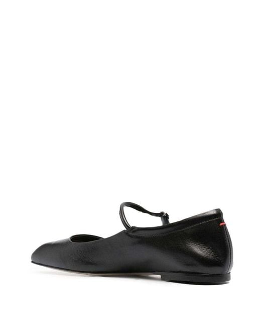 Aeyde Black Uma Square Toe Mary Jane Flats
