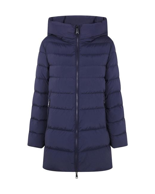 Seventy Blue Hooded Quilted Coat