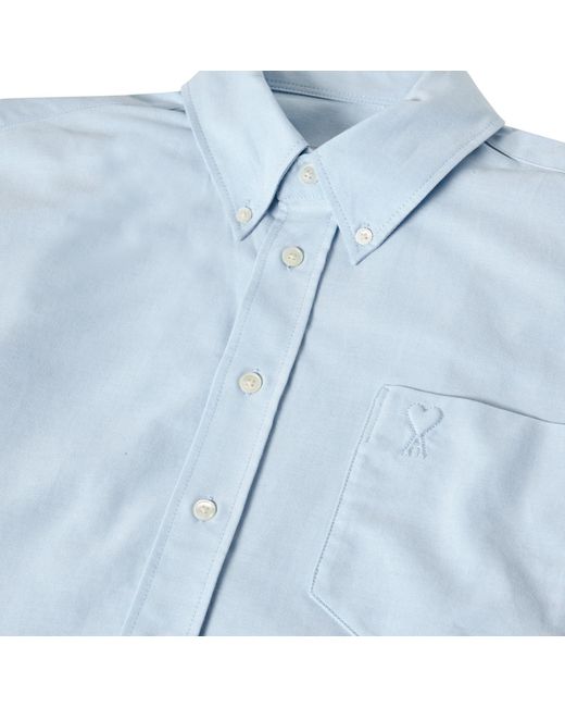 AMI Blue Striped Long-Sleeve Shirt