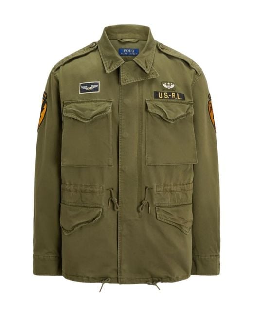 Polo Ralph Lauren Green Logo-Appliqué Military Jacket for men