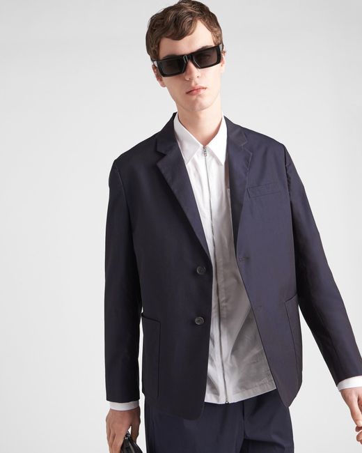Prada Blue Single Breasted Tailored Blazer for men
