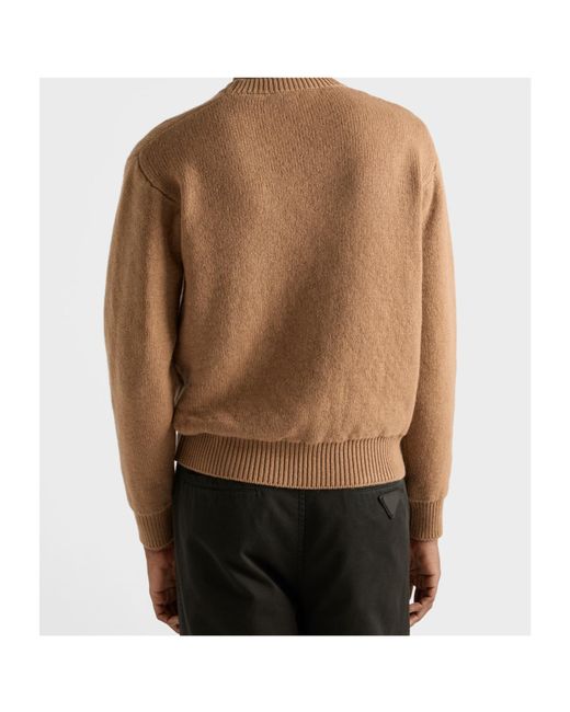 Prada Natural Crewneck Knitted Jumper for men