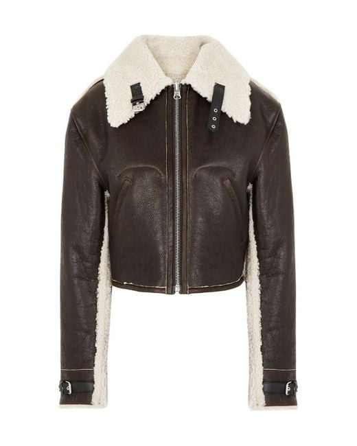 Maison Margiela Black Reversible Aviator Shearling Jacket