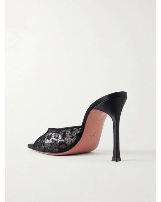 AMINA MUADDI Black Lace Mules