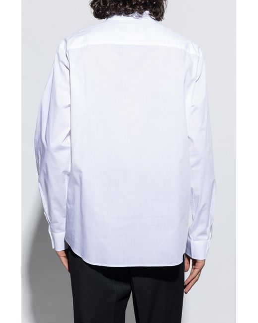 Versace Jeans White Couture Logo-Printed Long-Sleeved Shirt for men