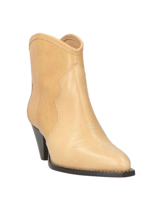 Isabel Marant Natural Minimalist Solid Leather Ankle Boots