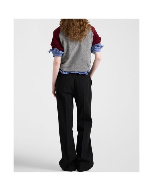 Prada Black Turn-Up Hem Trousers