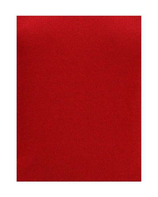 Fabiana Filippi Red Brushed Short-Sleeve Knitted Top