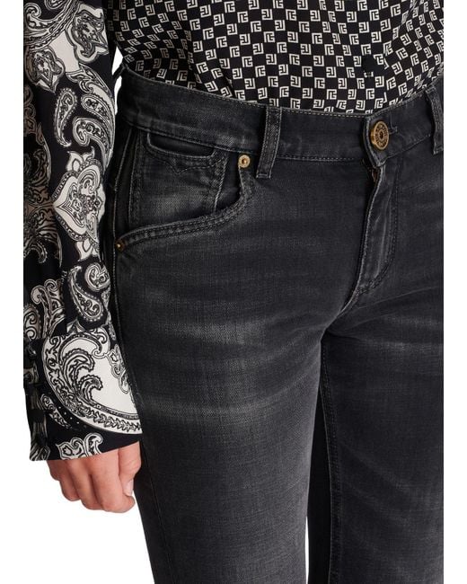 Balmain Black Belt-Loop Jeans