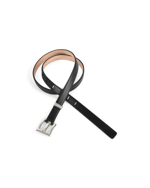 Balmain White Anthem Smooth Leather Belt for men