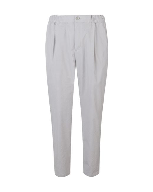 Herno Gray Seer-Crease Trousers for men