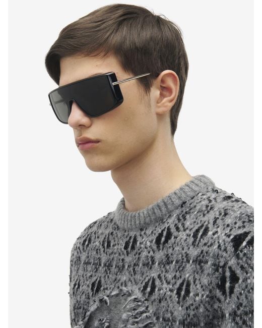 McQueen Gray Eyewear T-Bar Visor Sunglasses for men