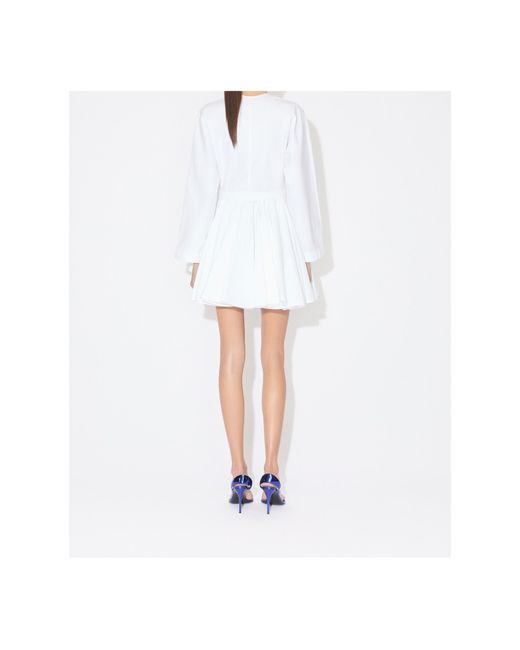 Alaïa White Alaïa Asymmetrical V-Neck Short Dress