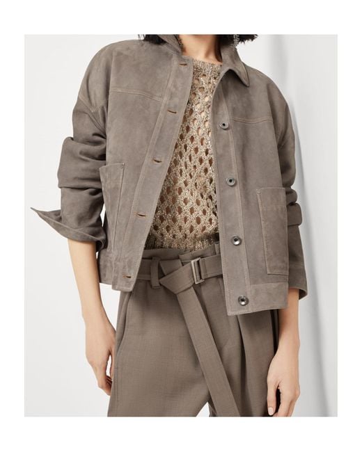 Brunello Cucinelli Brown Leather Jacket
