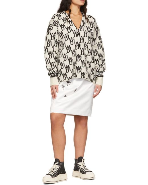 we11done Black Oversized Monogram Cardigan