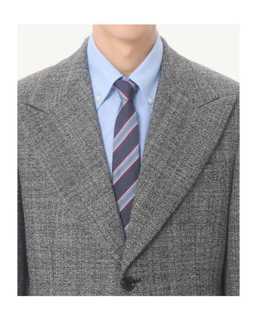 Valentino Gray Single-Breasted Mouliné Wool Jacket for men