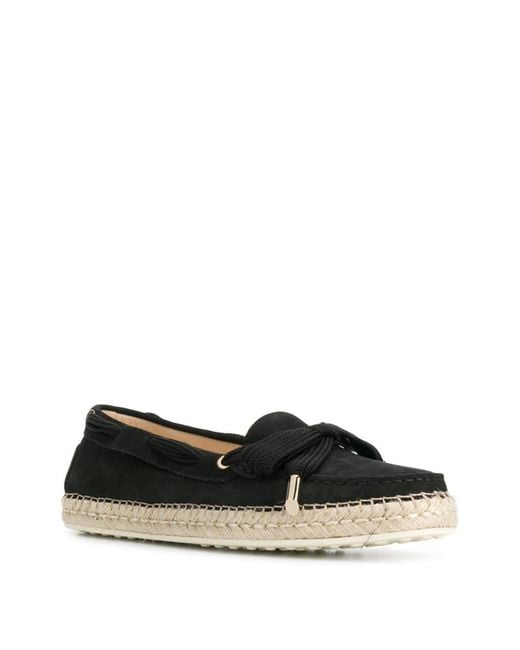 Tod's Black Straw-Woven Love Shoes