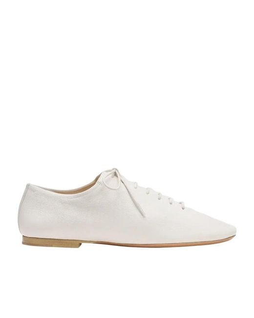 Lemaire White Leather Lace-Up Derby Shoes