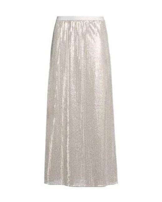 MAX&Co. White Shiny Grid Midi Skirt