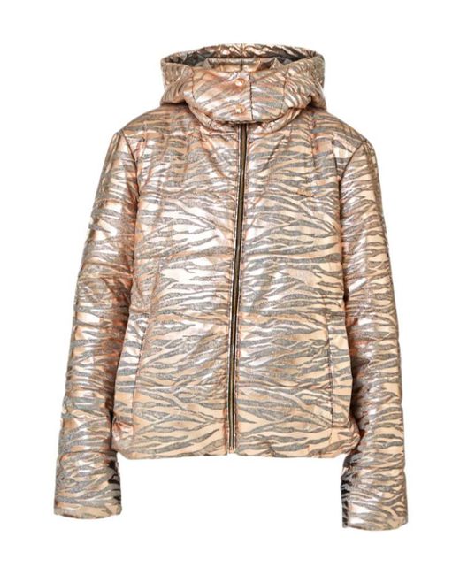 Liu Jo Natural Hooded Zebra-Pattern Jacket
