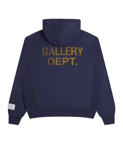 GALLERY DEPT. Blue Logo-Detail Painted Hoodie for men