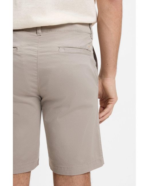 Boss Gray Textured Cotton Shorts for men
