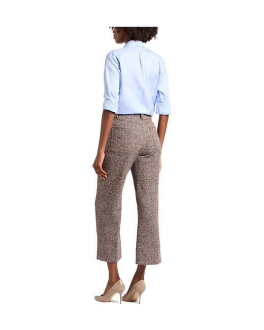Brunello Cucinelli Gray Crisp Straight-Leg Dress Pants