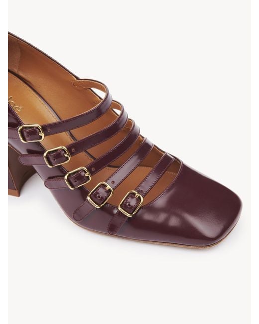 Chloé Purple 80Mm Janis Buckle-Strap Pumps