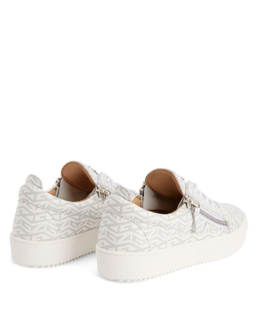 Giuseppe Zanotti White Frankie Monogram Lace-Up Sneakers for men