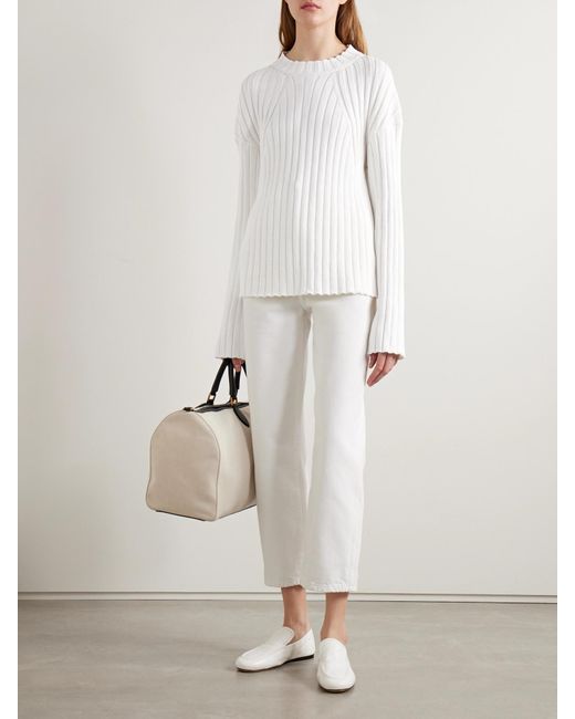 Khaite White Long-Sleeved Sweater