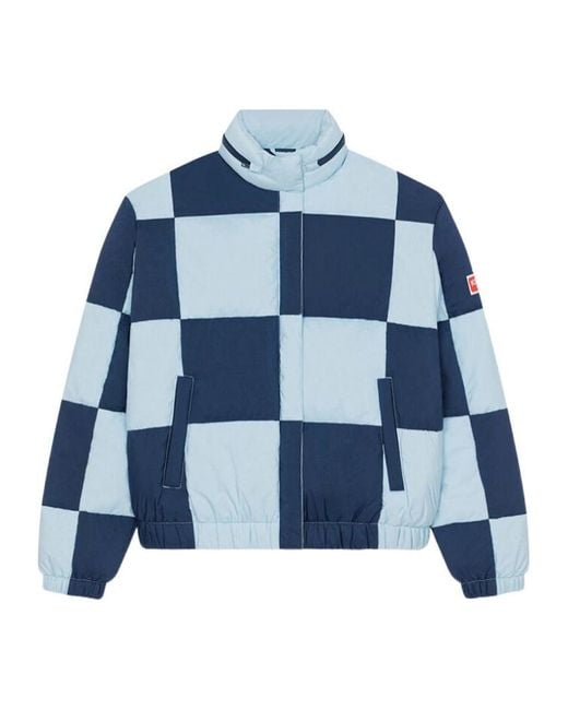 KENZO Blue Check Quilted Down Jacket