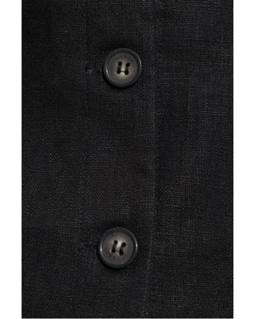 Posse Black Emma Button-Front Linen Jacket