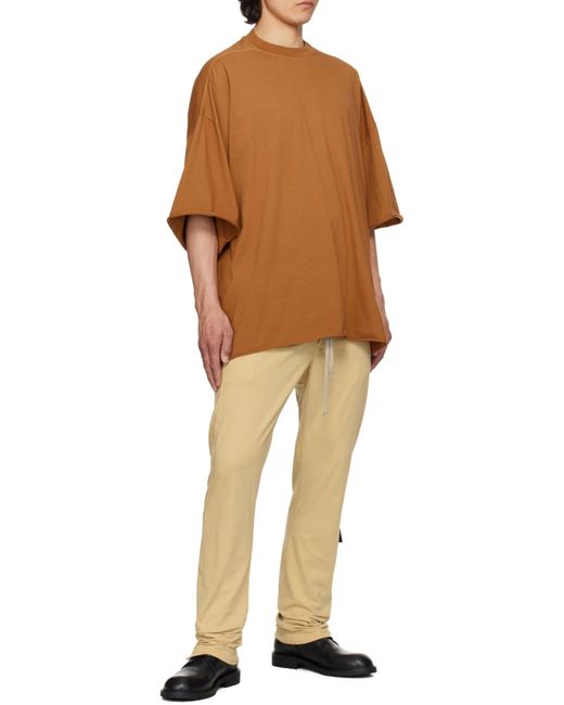 Rick Owens Natural Elastic Waist Casual Pants for men