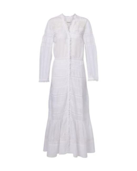 Isabel Marant White Lace-Trimmed Cotton Maxi Dress