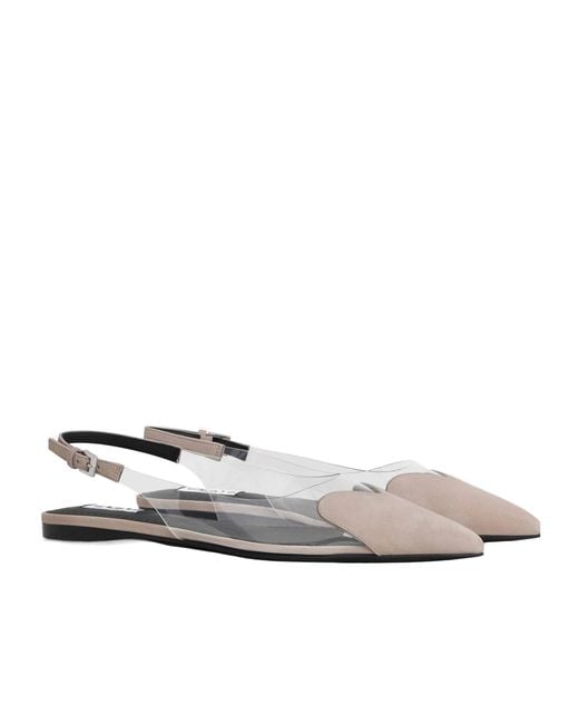Alaïa White Flat Slingbacks Le Cœur