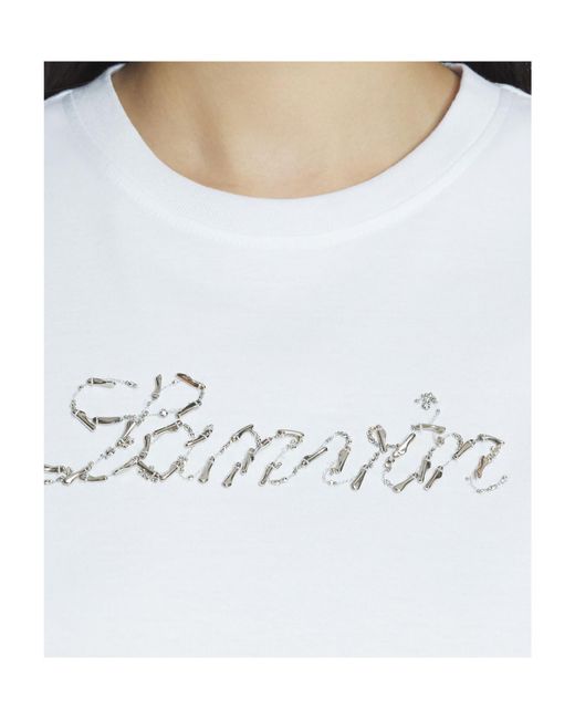 Lanvin White Embroidered Logo T-Shirt