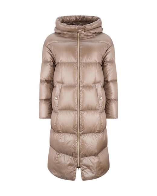 Herno Natural Long-Sleeved Hooded Down Jacket