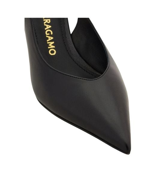 Ferragamo Brown Pointed-Toe Leather Pumps