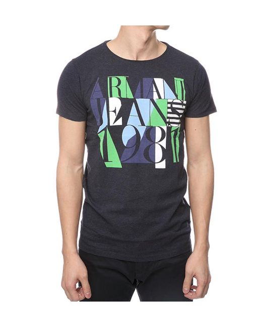 Armani Jeans Gray Logo Details T-Shirt for men