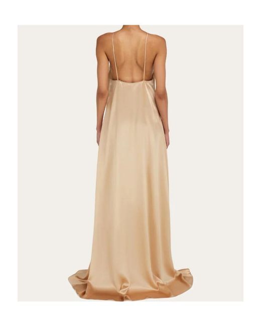 Ferragamo White V-Neck Maxi Dress