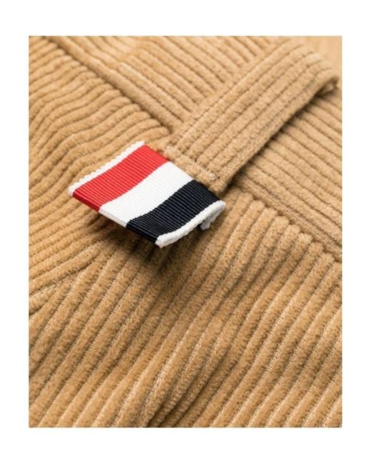 Thom Browne Natural Corduroy Straight-Leg Trousers for men