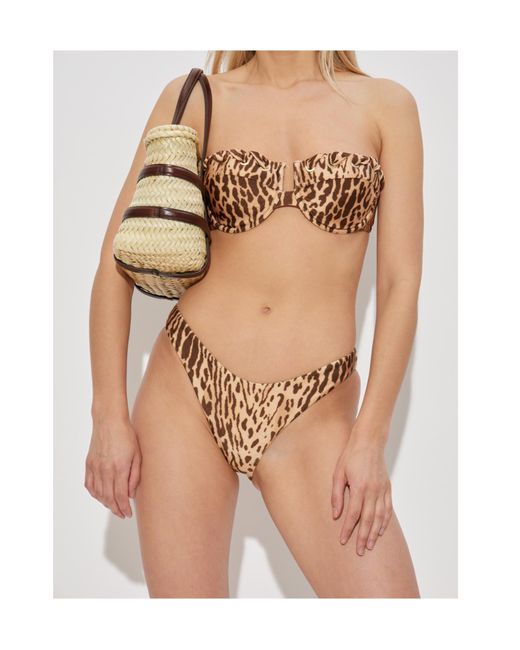 Zimmermann Natural Leopard-Print Bikini Briefs