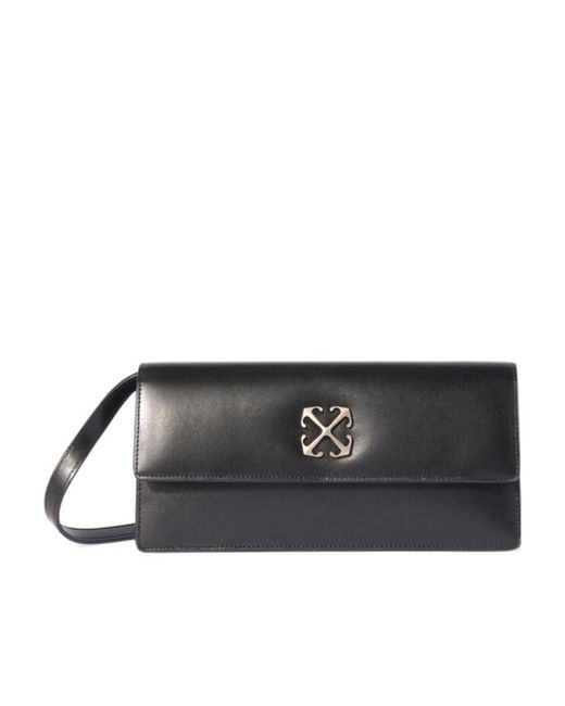 Off-White c/o Virgil Abloh Black Jitney 1.0 Logo Plaque Small Shoulder Bag
