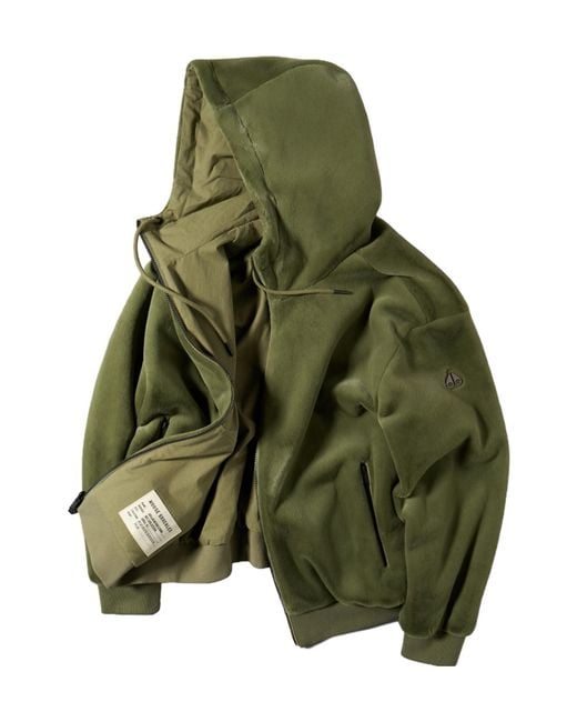 Moose Knuckles Green Roland Reversible Bunny Hooded Logo-Patch Jacket for men