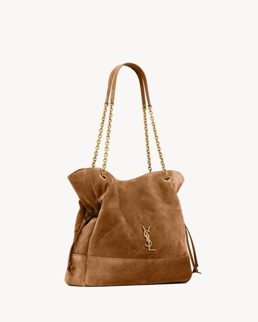 Saint Laurent Brown Jamie Shopping Suede Tote Bag