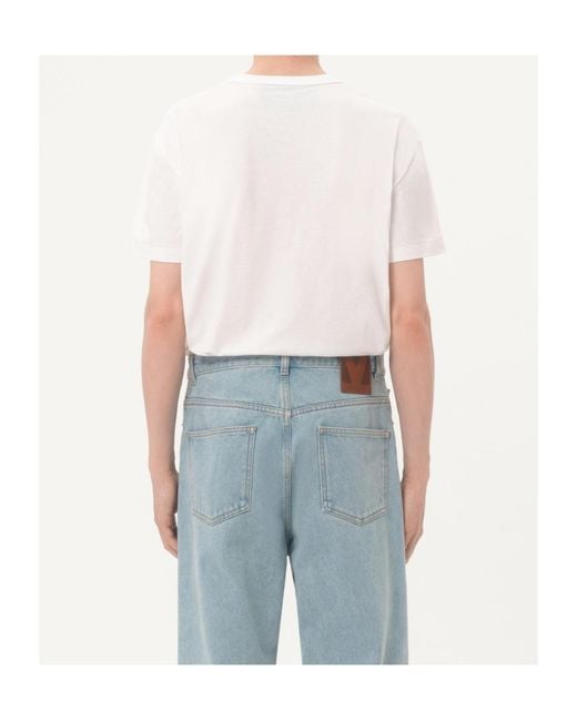 Valentino White Logo Embroidered Crewneck T-Shirt for men