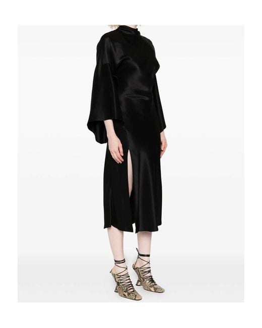 Pinko Black Open-Back Midi Dress