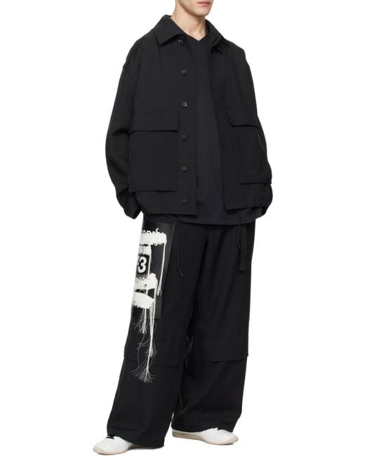 Y-3 Black Sport Uniform Belted Waist Trousers for men