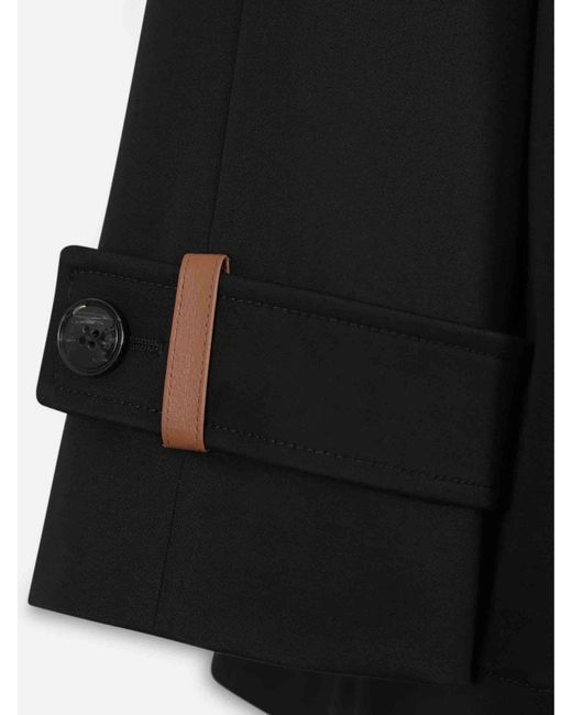 Herno Black Double Breasted Peacoat