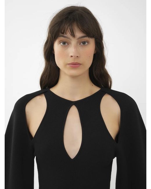 Chloé Black Hollow Wool Sweater